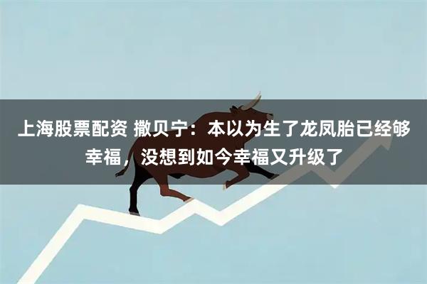 上海股票配资 撒贝宁：本以为生了龙凤胎已经够幸福，没想到如今幸福又升级了